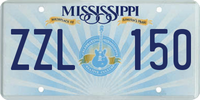 MS license plate ZZL150