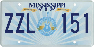 MS license plate ZZL151