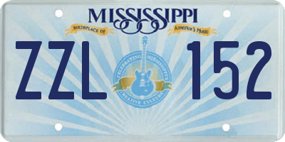 MS license plate ZZL152