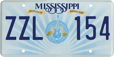 MS license plate ZZL154