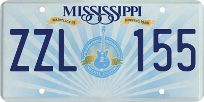 MS license plate ZZL155