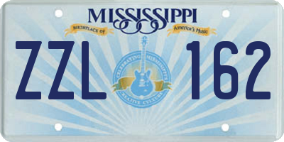 MS license plate ZZL162
