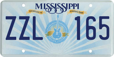 MS license plate ZZL165