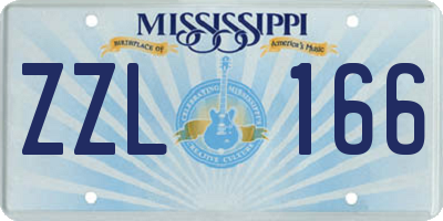 MS license plate ZZL166