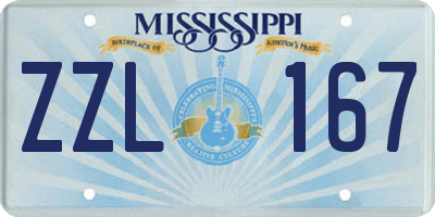 MS license plate ZZL167