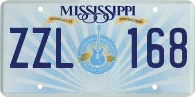 MS license plate ZZL168