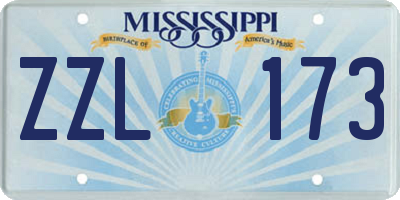 MS license plate ZZL173