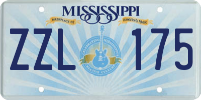 MS license plate ZZL175