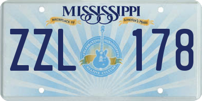 MS license plate ZZL178