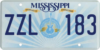 MS license plate ZZL183