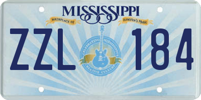 MS license plate ZZL184