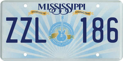 MS license plate ZZL186