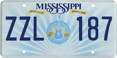 MS license plate ZZL187