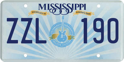 MS license plate ZZL190