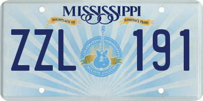 MS license plate ZZL191