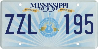MS license plate ZZL195