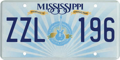 MS license plate ZZL196