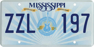 MS license plate ZZL197