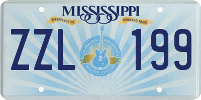 MS license plate ZZL199