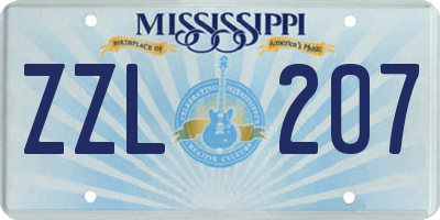 MS license plate ZZL207