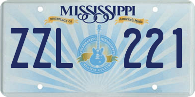 MS license plate ZZL221