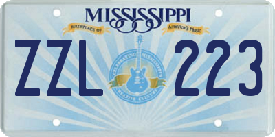 MS license plate ZZL223
