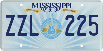MS license plate ZZL225