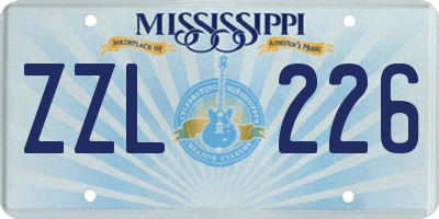 MS license plate ZZL226