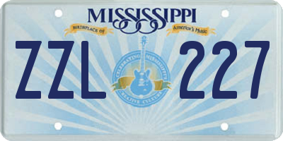 MS license plate ZZL227
