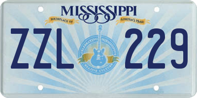 MS license plate ZZL229