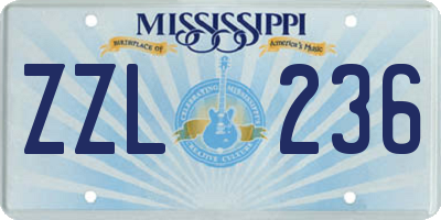 MS license plate ZZL236
