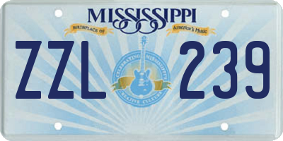 MS license plate ZZL239