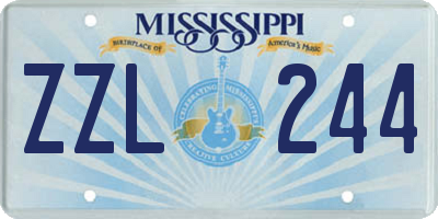 MS license plate ZZL244