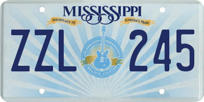 MS license plate ZZL245