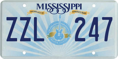 MS license plate ZZL247