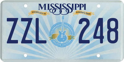 MS license plate ZZL248