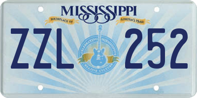 MS license plate ZZL252