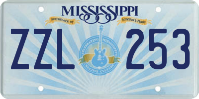 MS license plate ZZL253