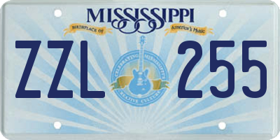 MS license plate ZZL255