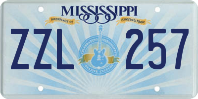MS license plate ZZL257
