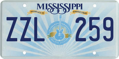 MS license plate ZZL259
