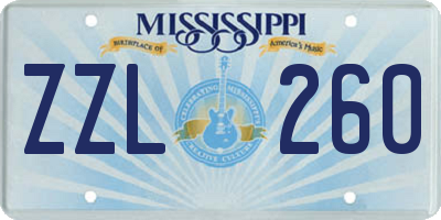 MS license plate ZZL260