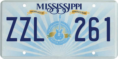 MS license plate ZZL261