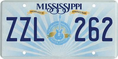 MS license plate ZZL262