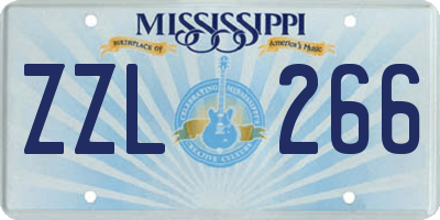 MS license plate ZZL266