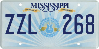 MS license plate ZZL268