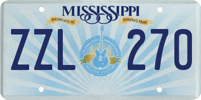 MS license plate ZZL270