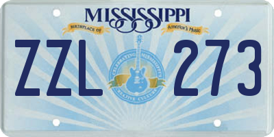 MS license plate ZZL273