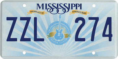MS license plate ZZL274