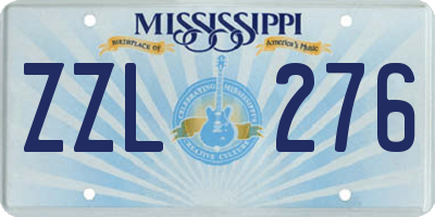 MS license plate ZZL276
